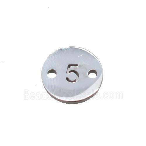 Raw Stainless Steel Circle Number5 Connector