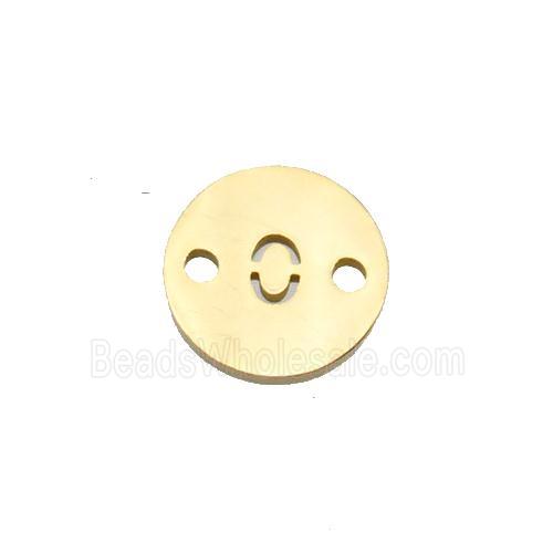 Stainless Steel Circle Number0 Connector Gold Plated