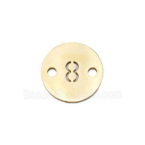 Stainless Steel Circle Number8 Connector Gold Plated