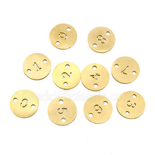 Stainless Steel Circle Connector Mix Number Gold Plated