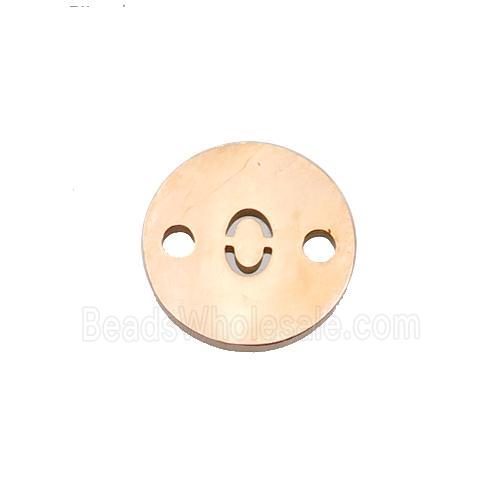 Stainless Steel Circle Number0 Connector Rose Gold