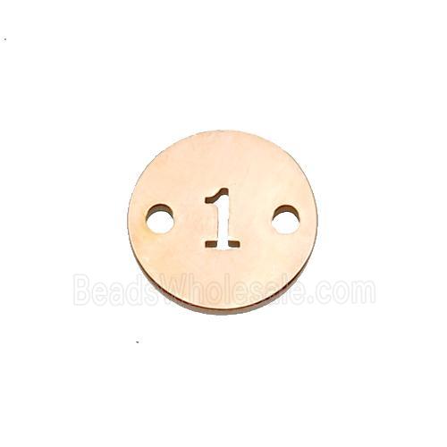 Stainless Steel Circle Number1 Connector Rose Gold