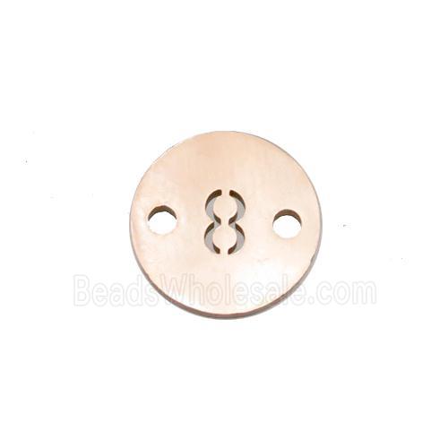 Stainless Steel Circle Number8 Connector Rose Gold