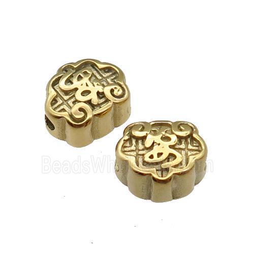 Stainless Steel Beads An Gold Plated