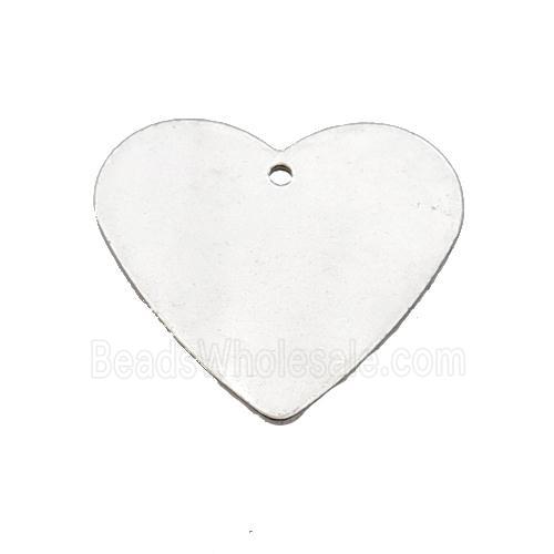 Raw Stainless Steel Heart Pendant