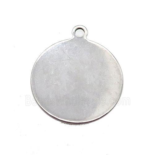 Raw Stainless Steel Circle Pendant