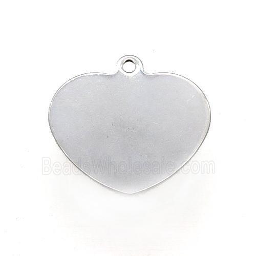 Raw Stainless Steel Heart Pendant