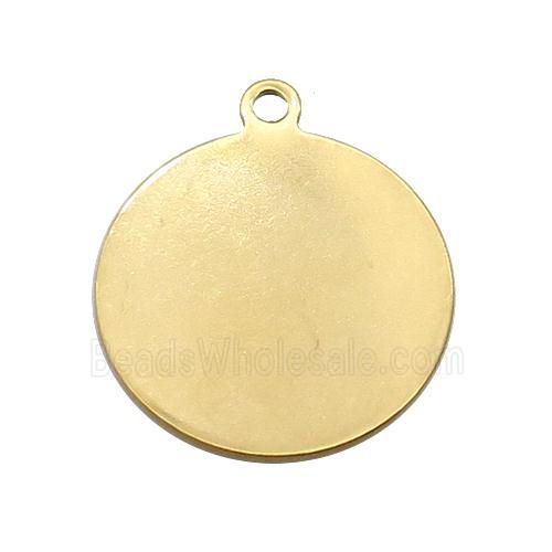 Stainless Steel Circle Pendant Gold Plated