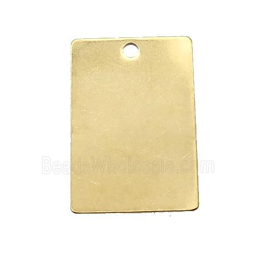 Stainless Steel Rectangle Pendant Gold Plated