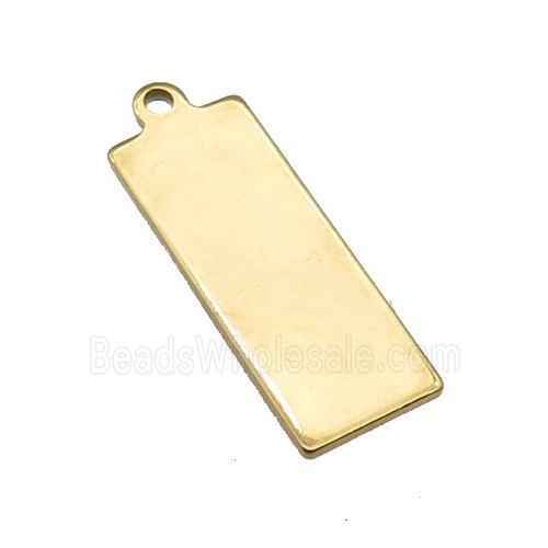 Stainless Steel Rectangle Pendant Gold Plated