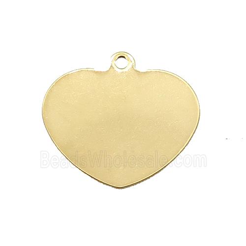 Stainless Steel Heart Pendant Gold Plated