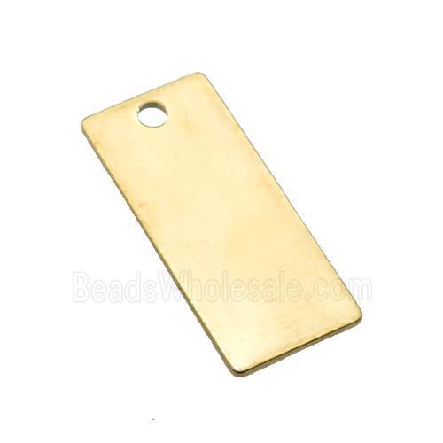 Stainless Steel Rectangle Pendant Gold Plated