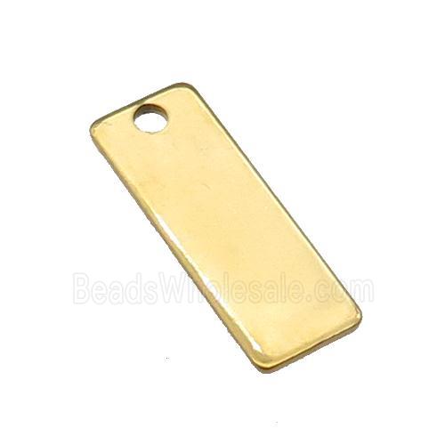 Stainless Steel Rectangle Pendant Gold Plated