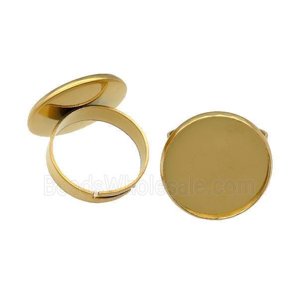 Stainless Steel Ring with Pad Gold Plated
