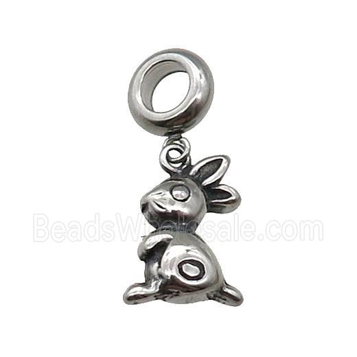 Stainless Steel Zodiac Hare Pendant Antique Silver
