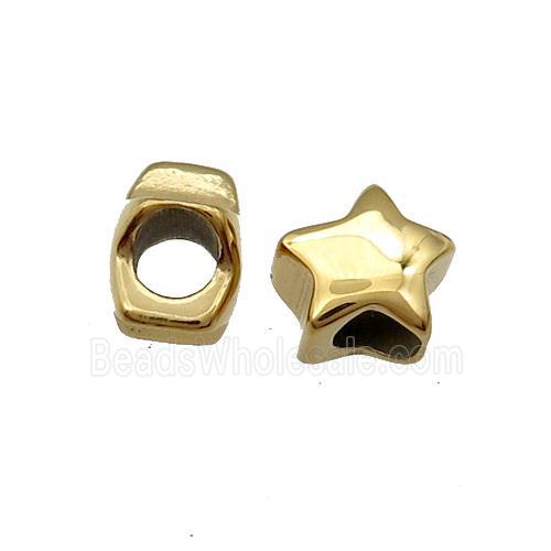 Stainless Steel Star Spacer Beads Gold Plated