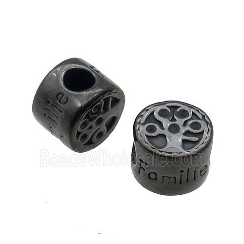 Stainless Steel Coin Button Beads Black Plated