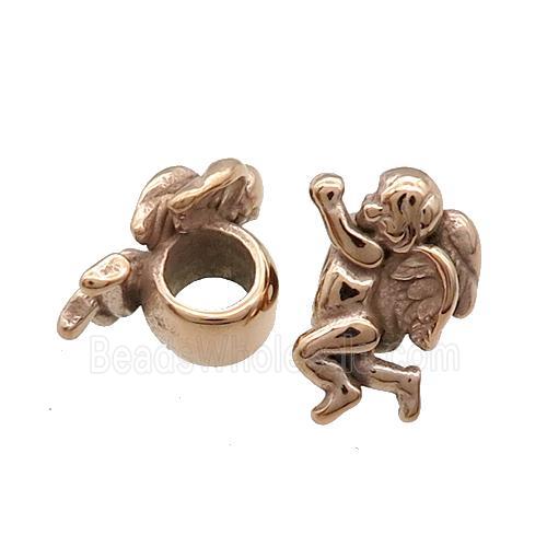 Stainless Steel Angel Charm Beads Rose Gold