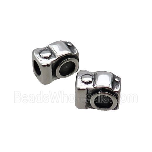 Stainless Steel Charm Beads Camera Large Hole Antique Silver