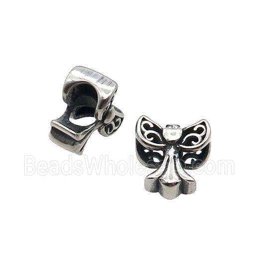 Stainless Steel Beads Large Hole Antique Silver