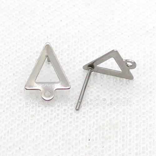 Raw Stainless Steel Stud Earring Triangle