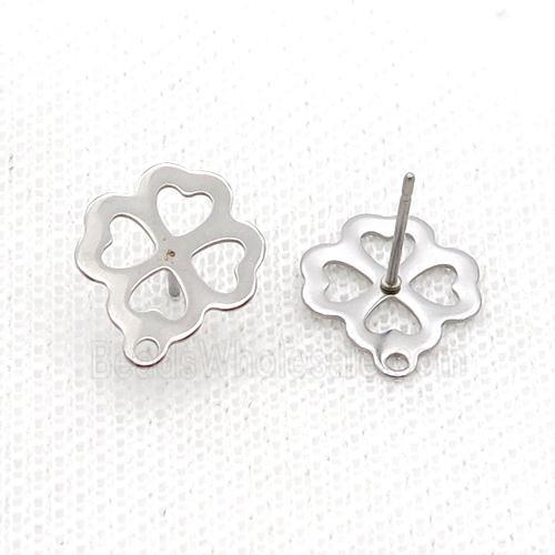 Raw Stainless Steel Stud Earring Flower
