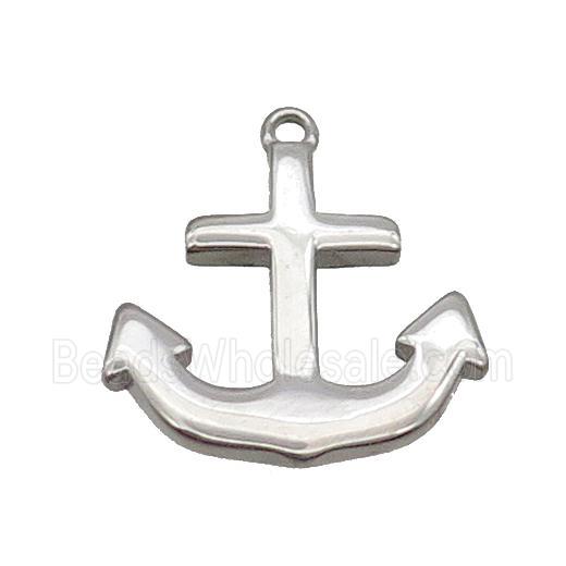 Raw Stainless Steel Anchor Pendant
