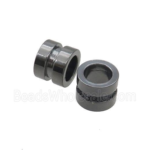 Stainless Steel Tube Beads Large Hole Black Plated
