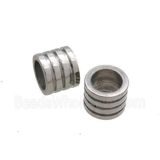 Raw Stainless Steel Tube Beads Large Hole