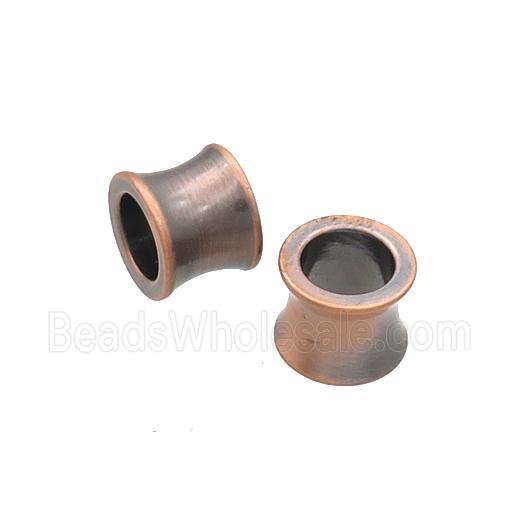 Stainless Steel Bamboo Beads Large Hole Antique Red
