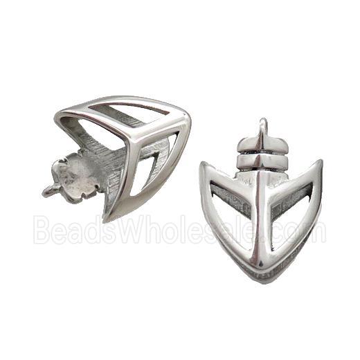 Raw Stainless Steel Arrowhead Pendant