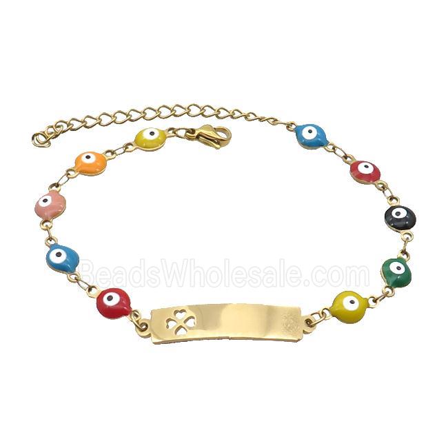 Stainless Steel Bracelets Evil Eye Multicolor Gold Plated