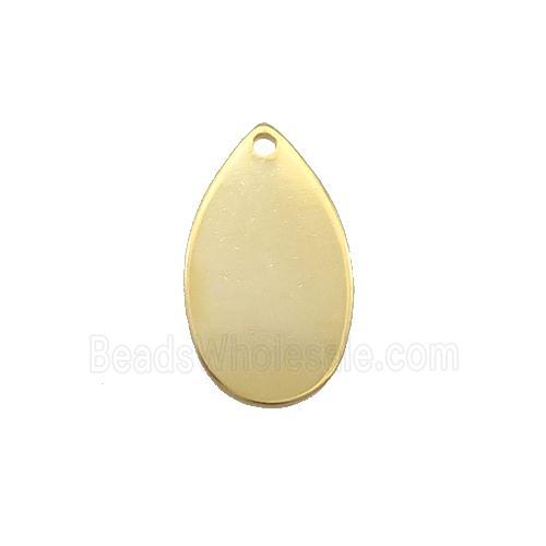 Stainless Steel Teardrop Pendant Gold Plated