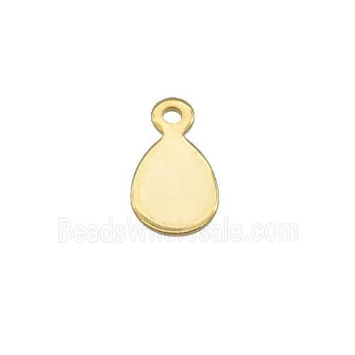 Stainless Steel Teardrop Pendant Gold Plated