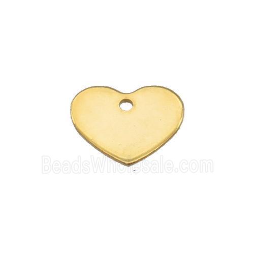 Stainless Steel Heart Pendant Gold Plated Flat