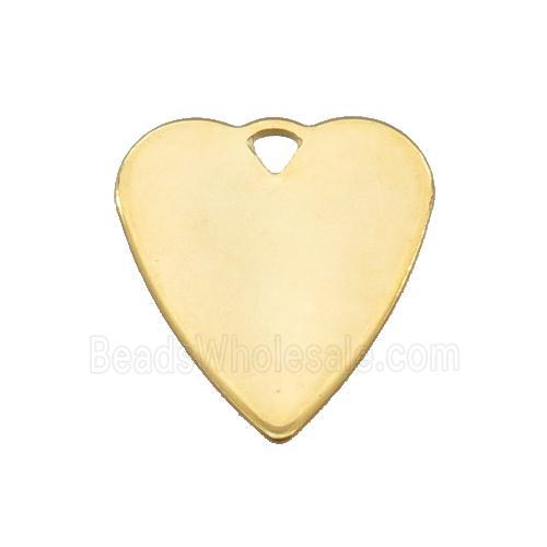 Stainless Steel Heart Pendant Gold Plated