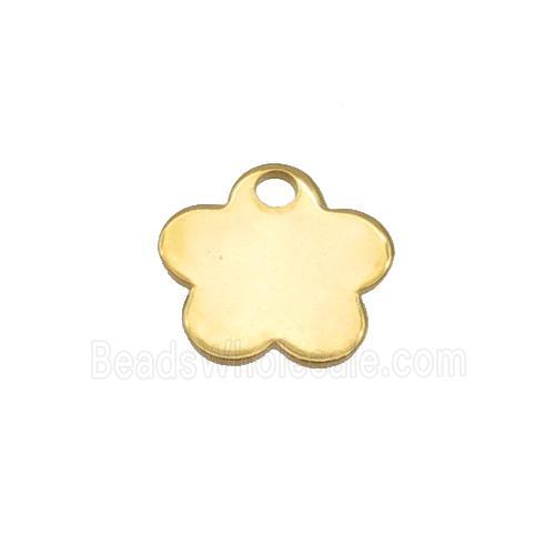 Stainless Steel Flower Pendant Gold Plated