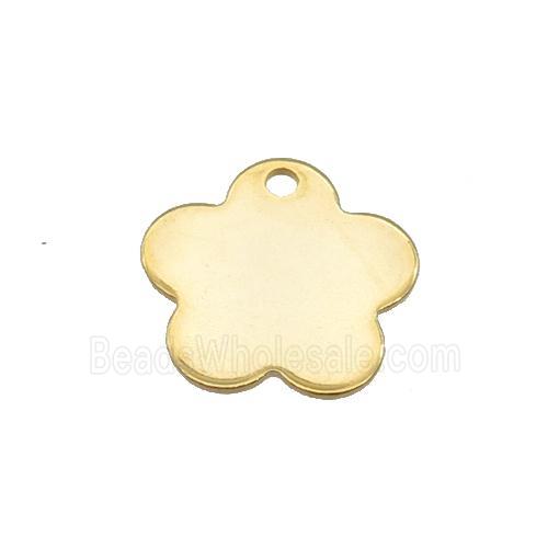 Stainless Steel Flower Pendant Gold Plated