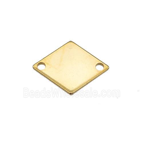 Stainless Steel Rhombic Connector Gold Plated