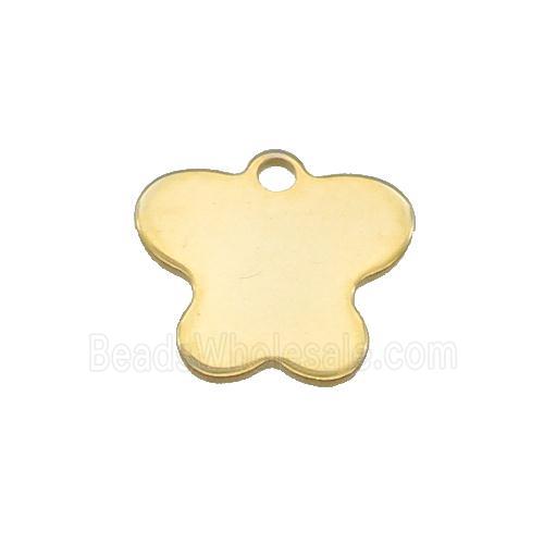 Stainless Steel Butterfly Pendant Gold Plated Flat