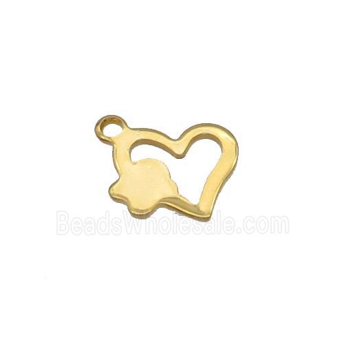 Stainless Steel Heart Pendant Gold Plated