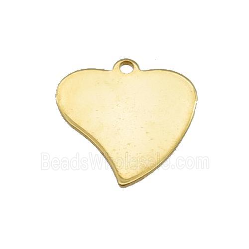 Stainless Steel Heart Pendant Gold Plated