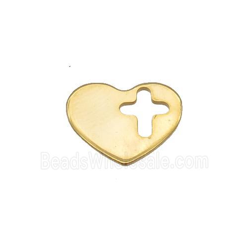Stainless Steel Heart Pendant Gold Plated