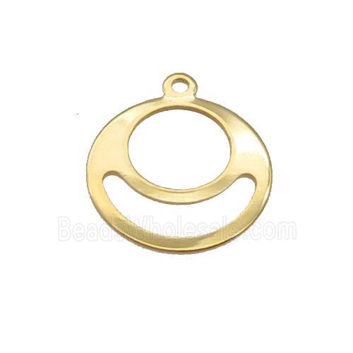 Stainless Steel Emoji Pendant Gold Plated
