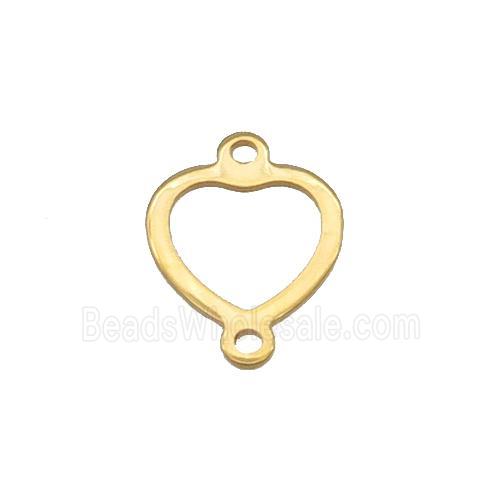 Stainless Steel Heart Connector Gold Plated