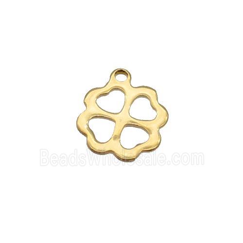 Stainless Steel Flower Pendant Gold Plated Flat