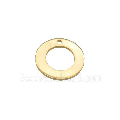 Stainless Steel Circle Pendant Gold Plated Flat