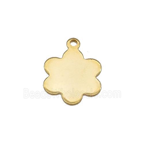 Stainless Steel Flower Pendant Gold Plated