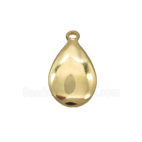 Stainless Steel Teardrop Pendant Gold Plated Flat