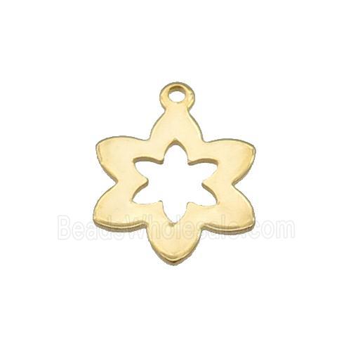Stainless Steel Flower Pendant Gold Plated